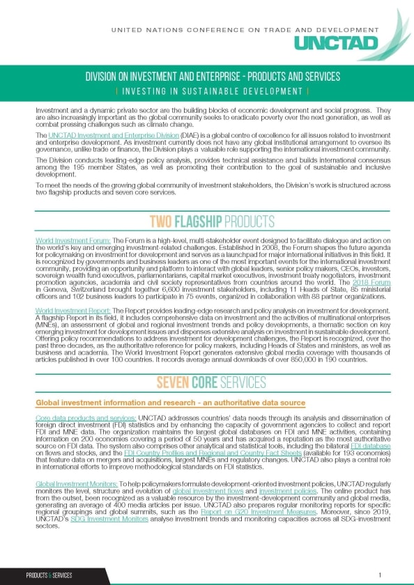 Division on Investment and Enterprise cover